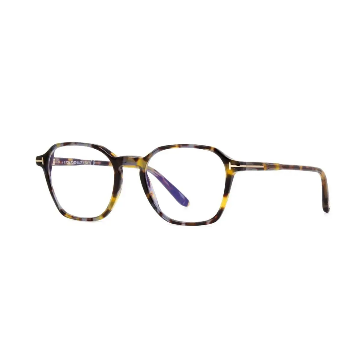 Tom Ford FT 5804-B Blue Block Shiny Grey Crystal Havana 055 Eyeglasses