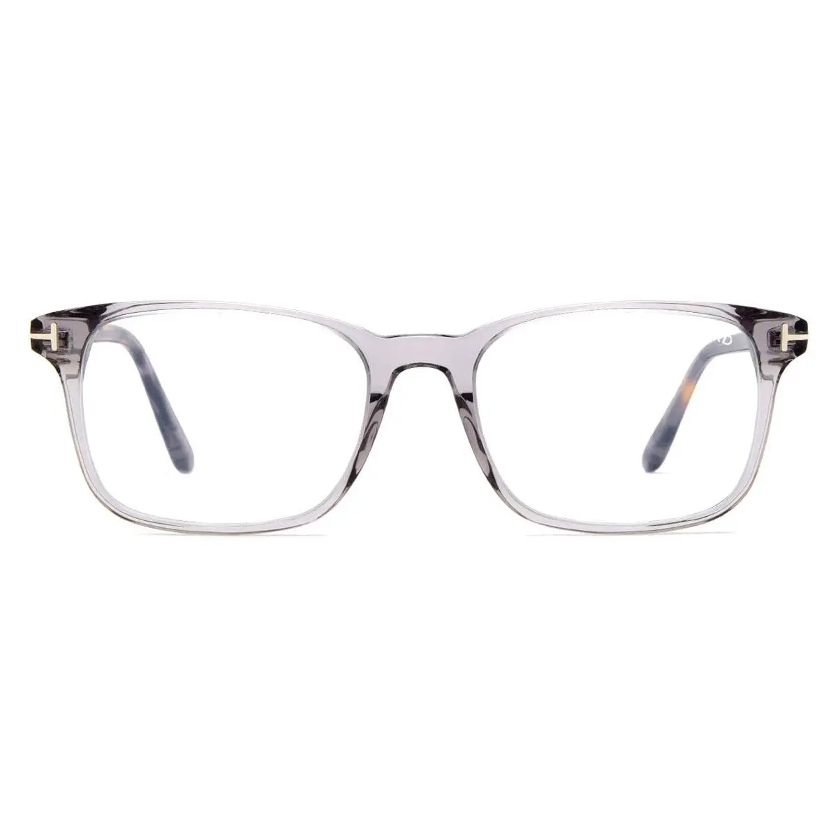 FT5831-B Eyeglasses Shiny Transparent Gray/t Logo Blue Block 53mm by Tom Ford