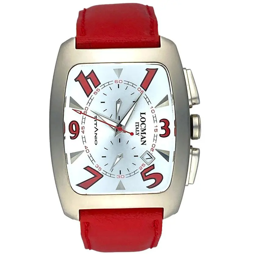 Locman Titanio Chronograph Unisex Quartz Watch W/r 5 Atm Ref 484 37mm x 49mm
