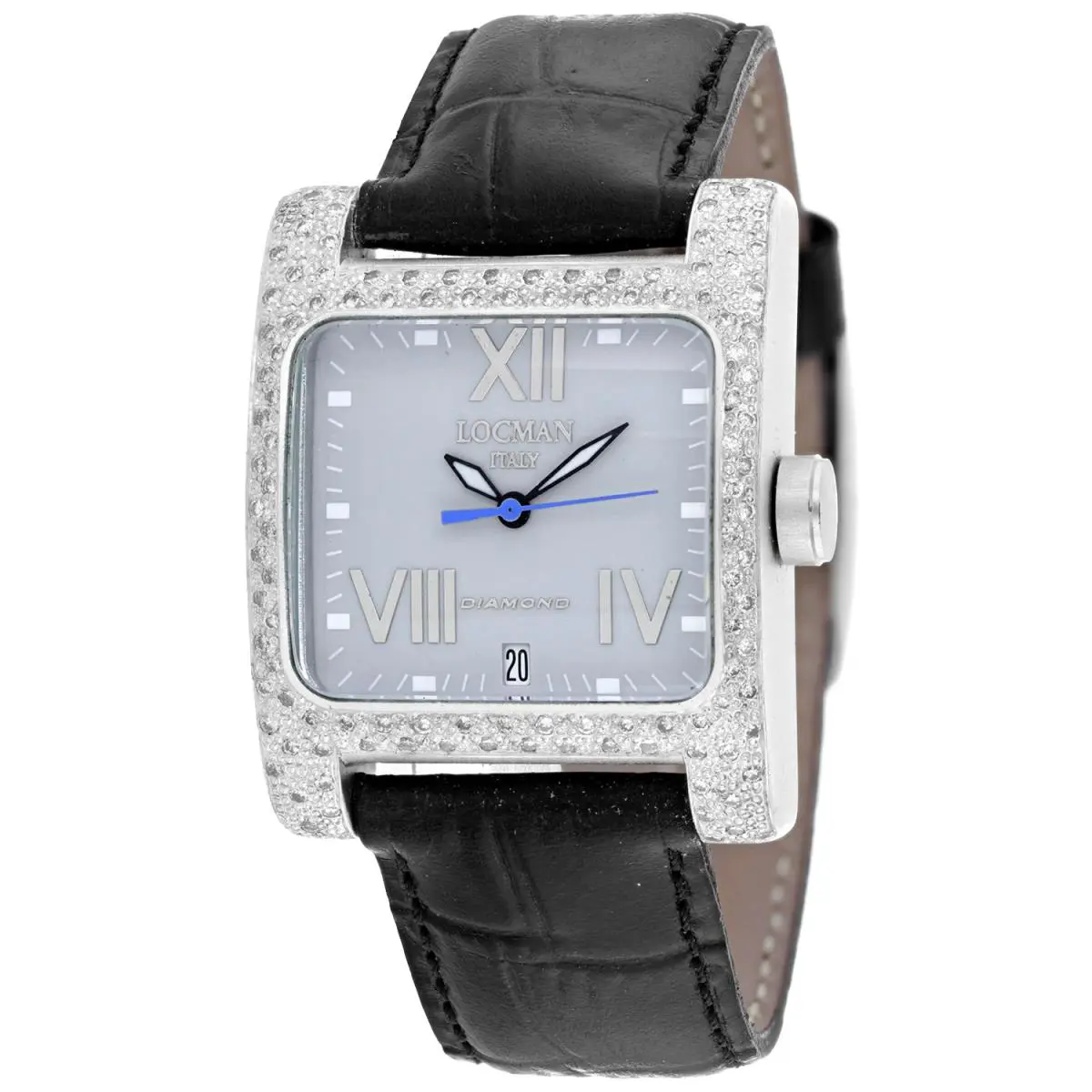 Locman Women`s Diamond Classic Grey Dial Watch - 431AGD/BK by Locman Italy