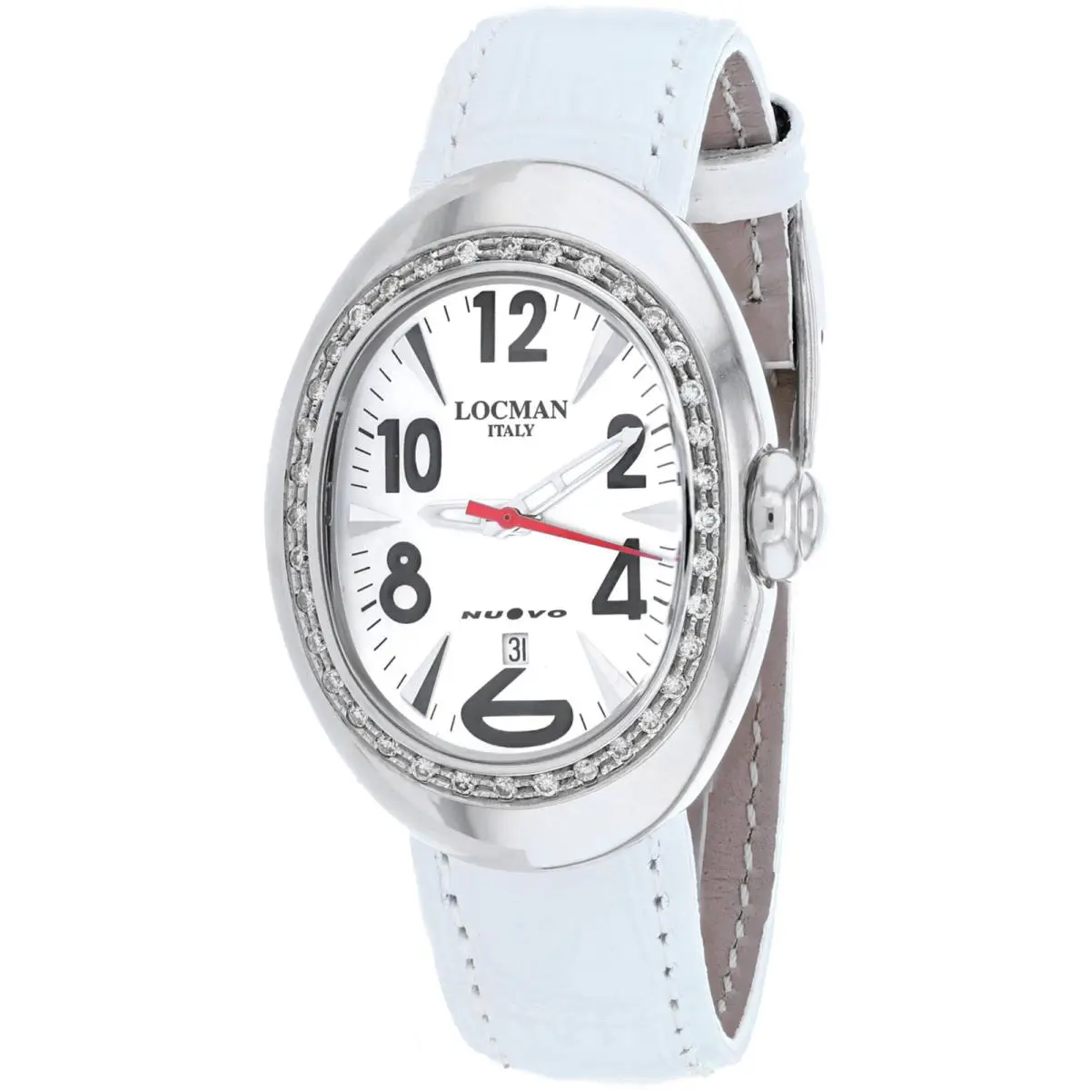 Locman Women`s Diamond Classic Mother of Pearl Dial Watch - 028MOPWHD/WH by Locman Italy