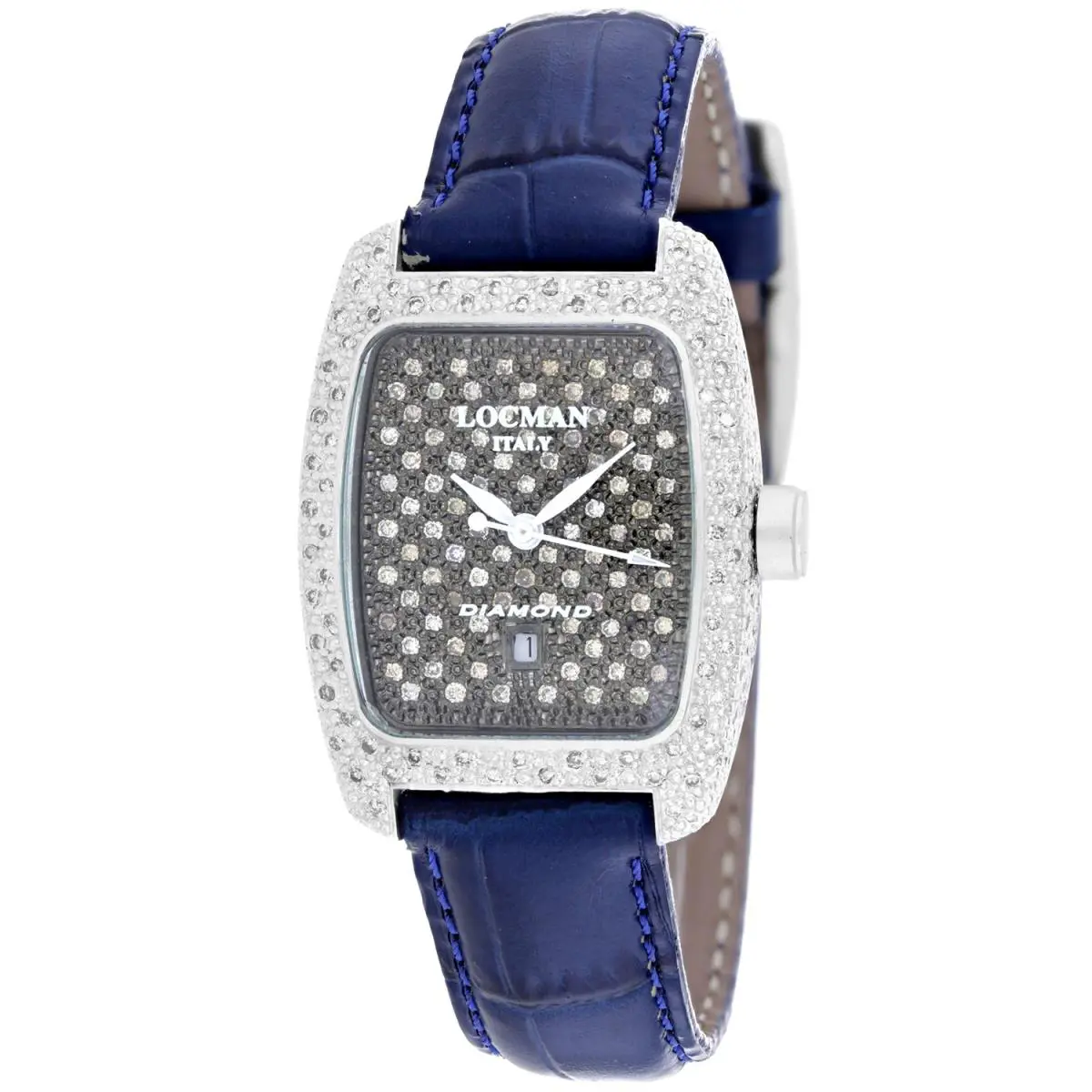 Locman Women`s Diamond Grey Dial Watch - 485DLDC/BL by Locman Italy