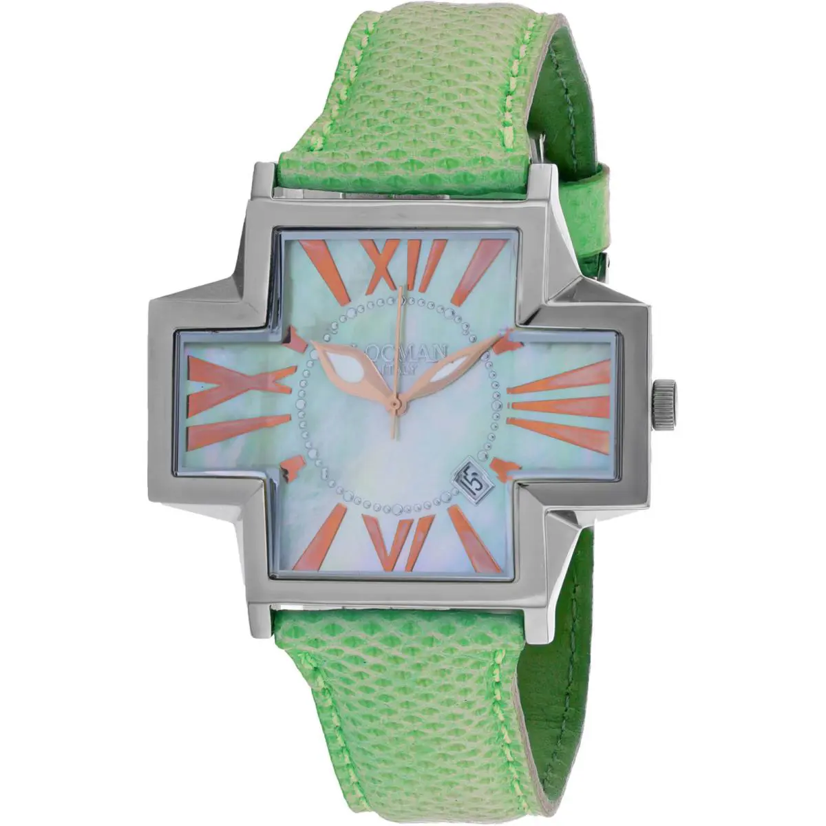 Locman Women`s Italy Plus Mother of Pearl Dial Watch - 180MOPGR/GRKS