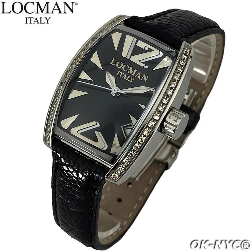Locman Italy Panorama Diamond Ref.151 Quartz Women`s Watch Ostrich Strap 29 mm