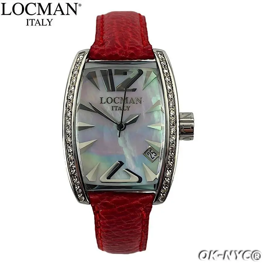 Locman Italy Panorama Diamond Ref.151 Quartz Women`s Watch Ostrich Mop 29 mm