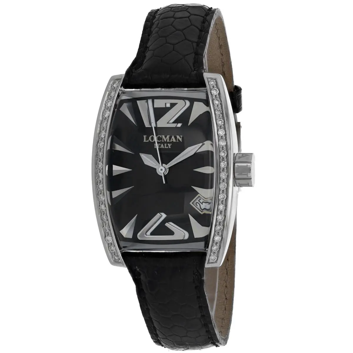 Locman Women`s Diamond Panorama Black Dial Watch - 151BKD