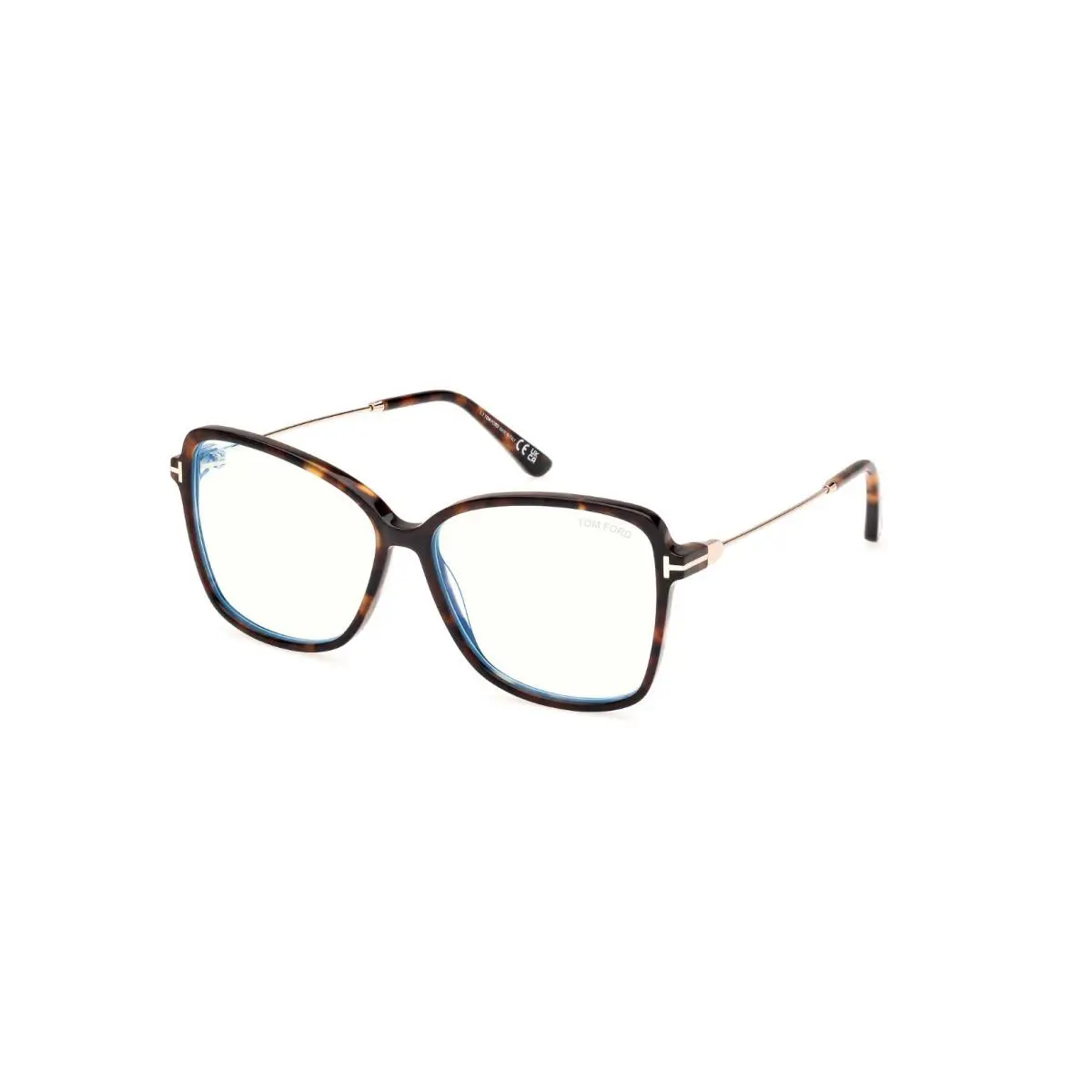 Tom Ford FT5953-B 052 Dark Havana/clear Blue Light Block 55mm Eyeglasses