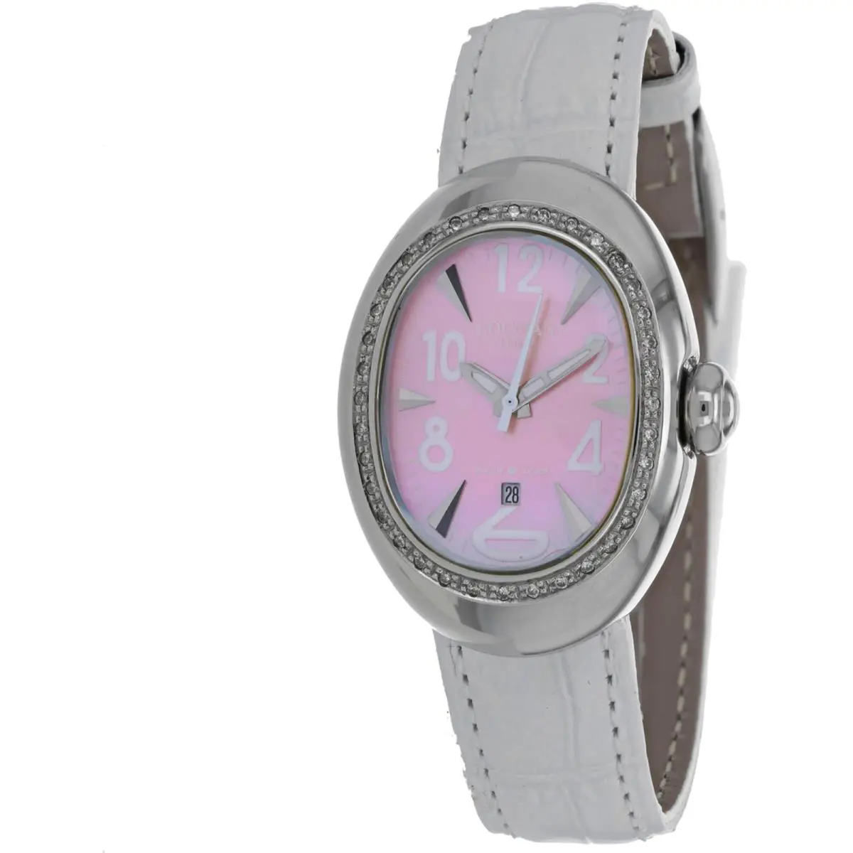 Locman Women`s Watch Nuovo Mother of Pearl Dial White Leather Strap 028MOPPKD/WH by Locman Italy