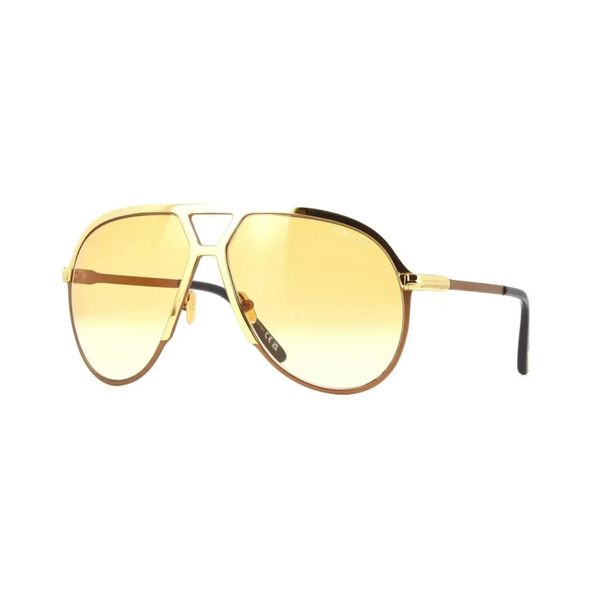 Tom Ford Xavier FT 1060 Shiny Gold/brown Shaded 30F Sunglasses