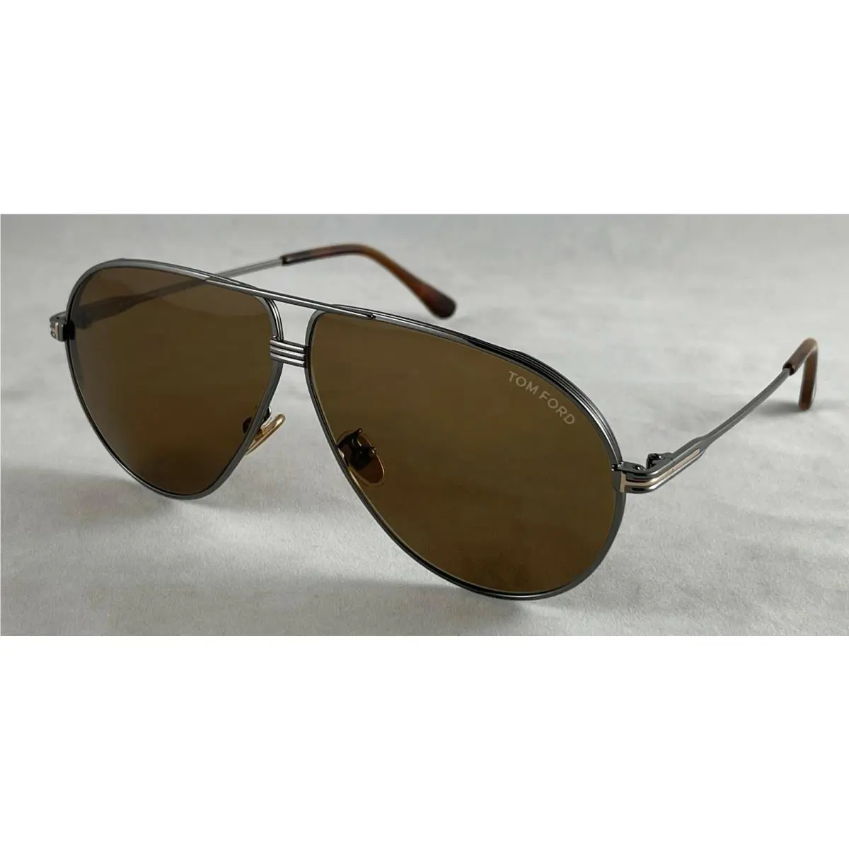 Tom Ford Jet TF734-H TF 734H 12E Dark Ruthenium/brown Sunglasses 64-7-140