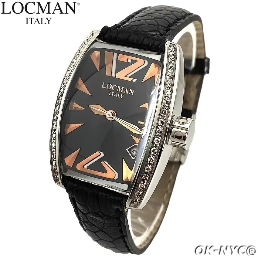 Locman Italy Panorama Diamond Ref.151 Quartz Women`s Watch Ostrich Strap 29 mm