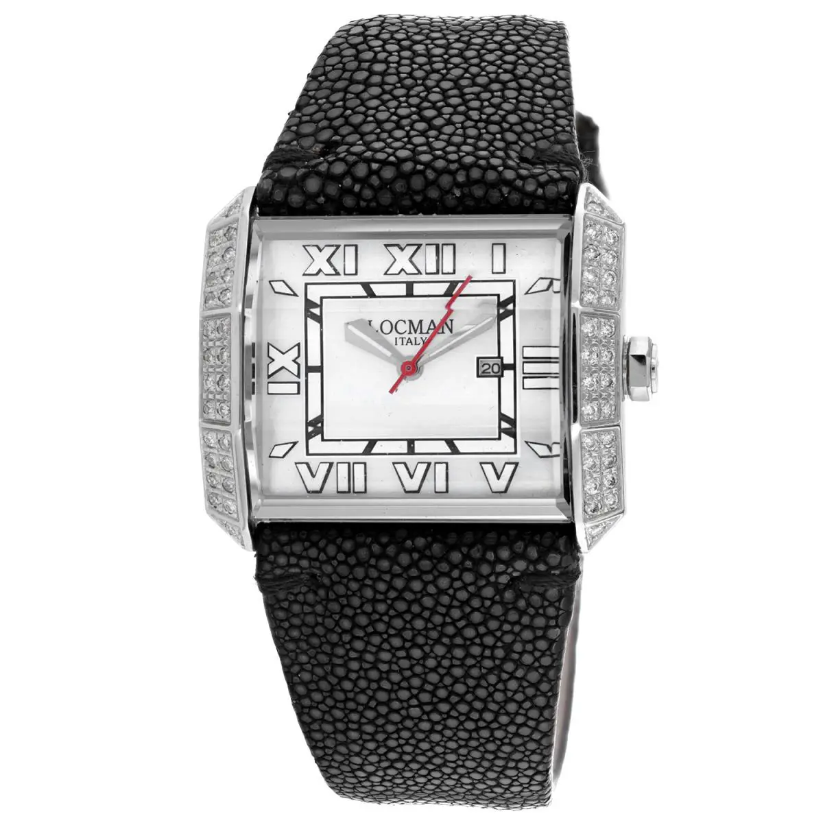 Locman Women`s Diamond Classic Silver Dial Watch - 232MOPWHDC/BK Stg by Locman Italy