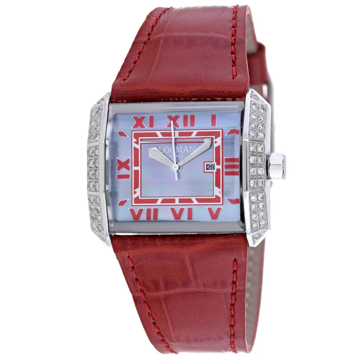 Locman Women`s Diamond Classic Mother of Pearl Dial Watch - 232GRAYDC/RDLE by Locman Italy