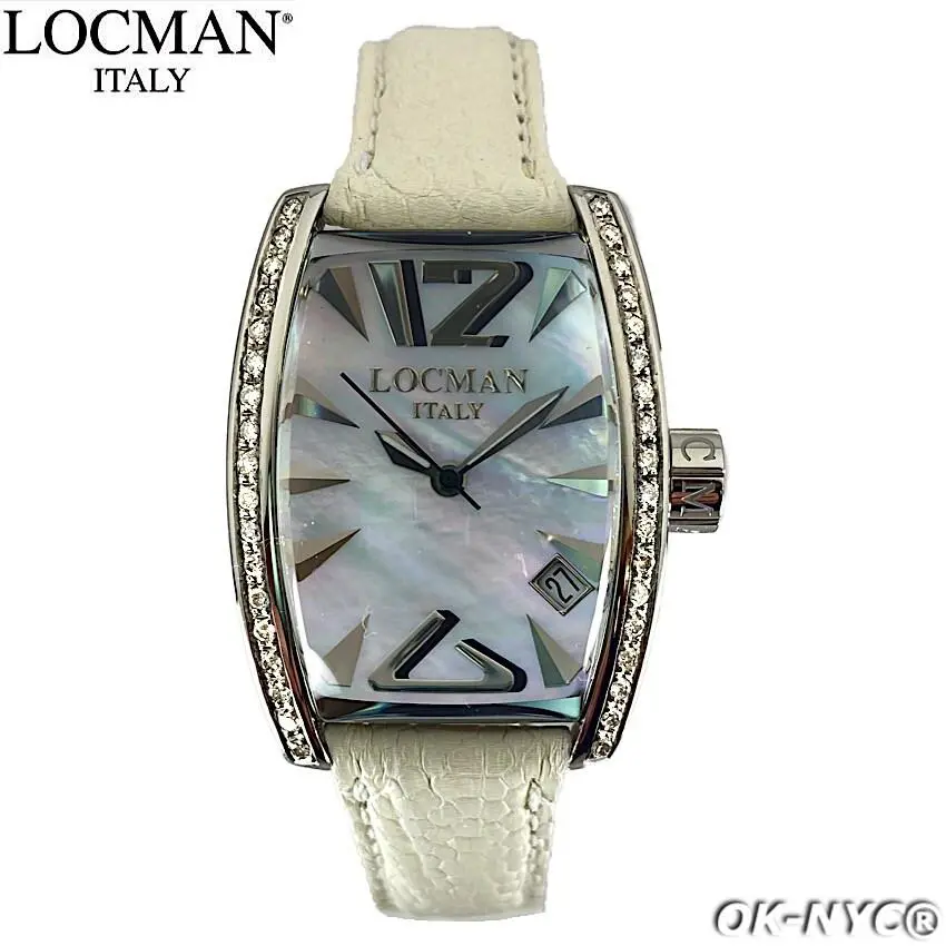 Locman Italy Panorama Diamond Ref.151 Quartz Women`s Watch Ostrich Mop 29 mm