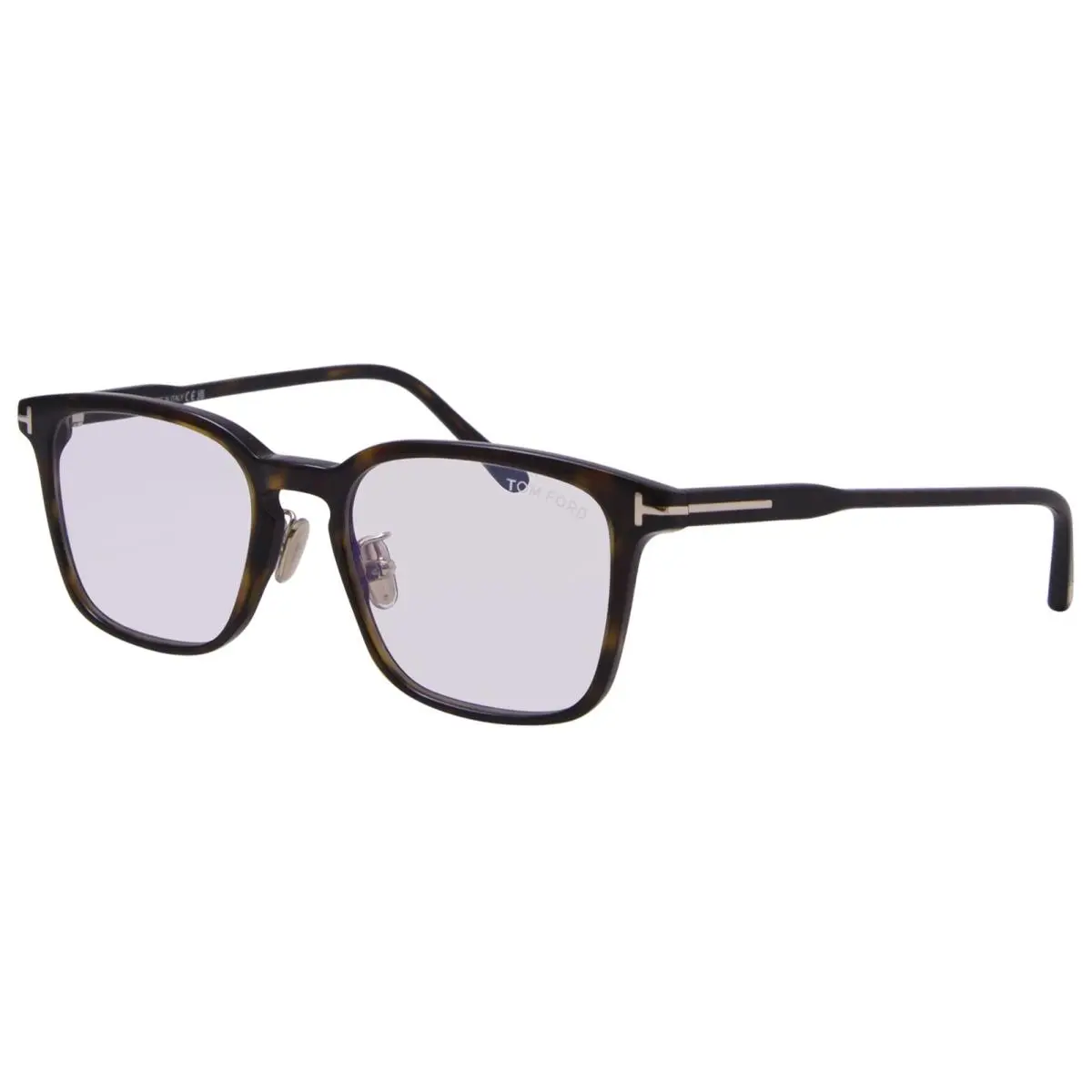 Tom Ford FT5928-D-B 052 Eyeglasses Men`s Dark Havana/blue Block Full Rim 53mm