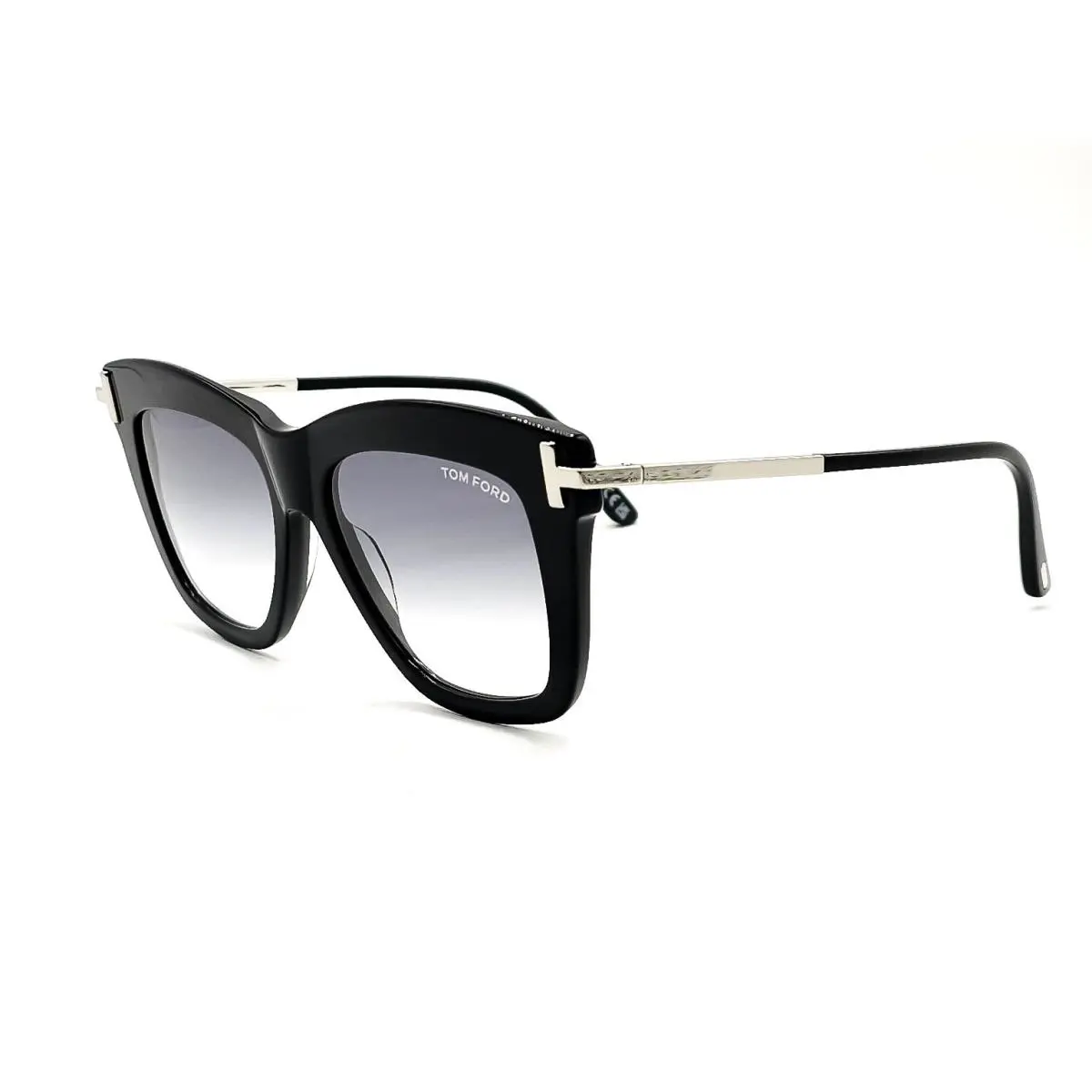 Tom Ford TF 0822 Dasha Sunglasses 01B Black-silver/gray Gradient 52 - Frame: Black, Lens: Gray