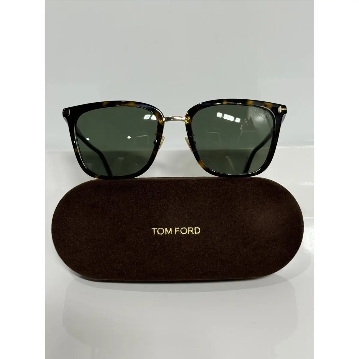 Tom Ford TF949-D 52R Havana Square Acetate Unisex Polarized Sunglasses