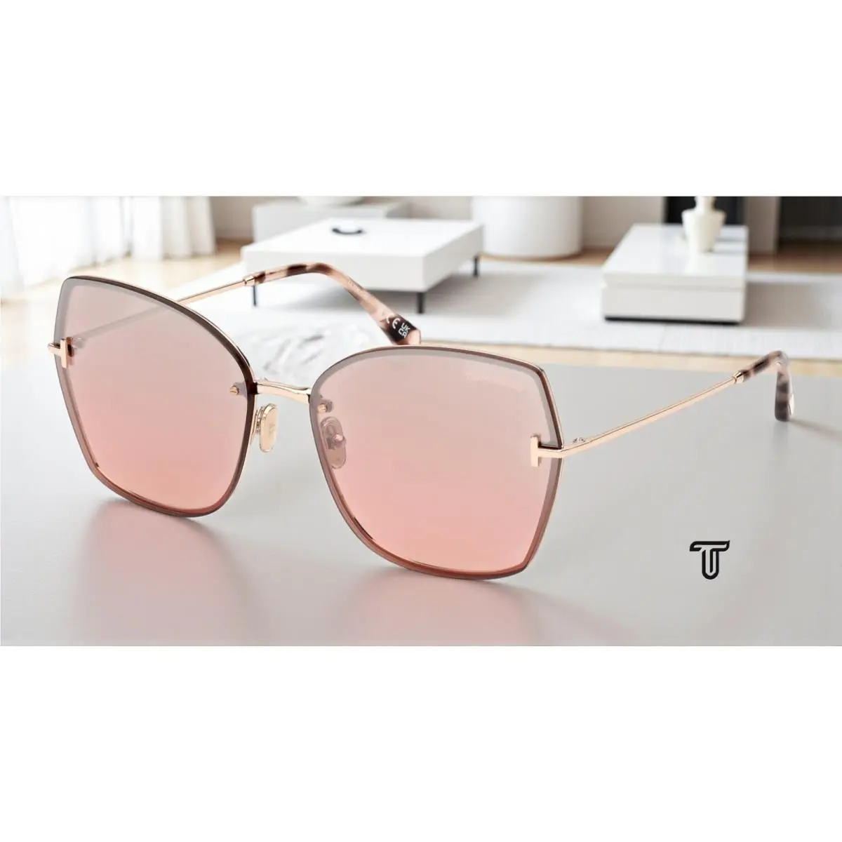 Tom Ford Nickie FT1107 28U Rose Gold Bordeaux Mirror 62 mm Women Sunglasses