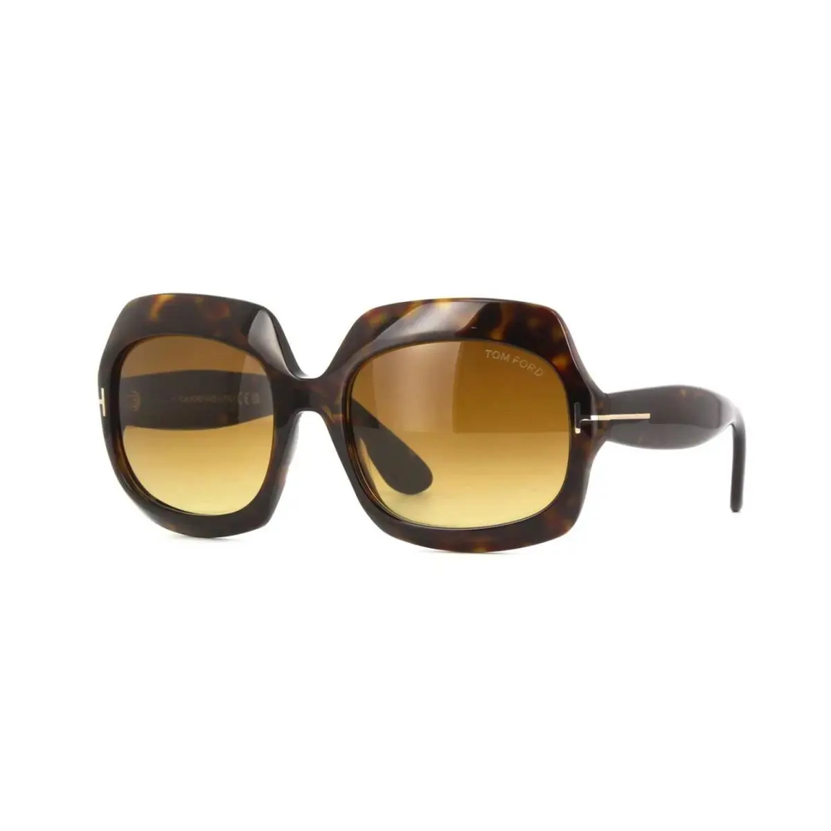 Tom Ford Ren FT1155 Dark Havana/brown Shaded 52F Sunglasses - Frame: Dark Havana, Lens: Brown Shaded