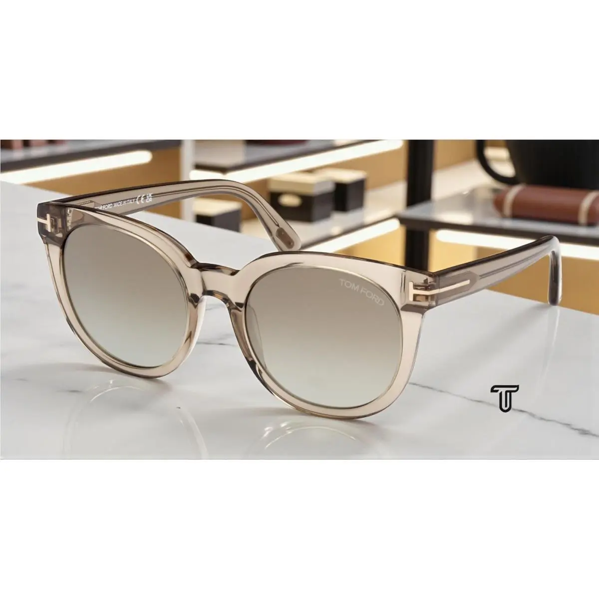 Tom Ford Moira FT1109 45G Light Brown Brown Mirror 53 mm Women`s Sunglasses