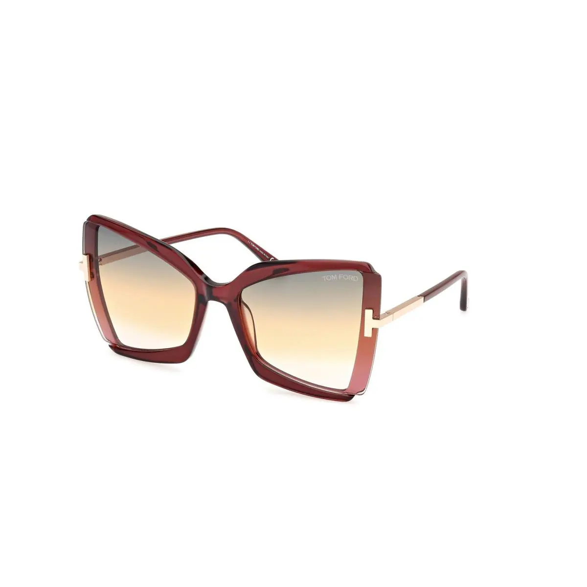 Tom Ford Women Butterfly Sunglasses FT0766 Gia 57G Shiny Beige /brown 63mm