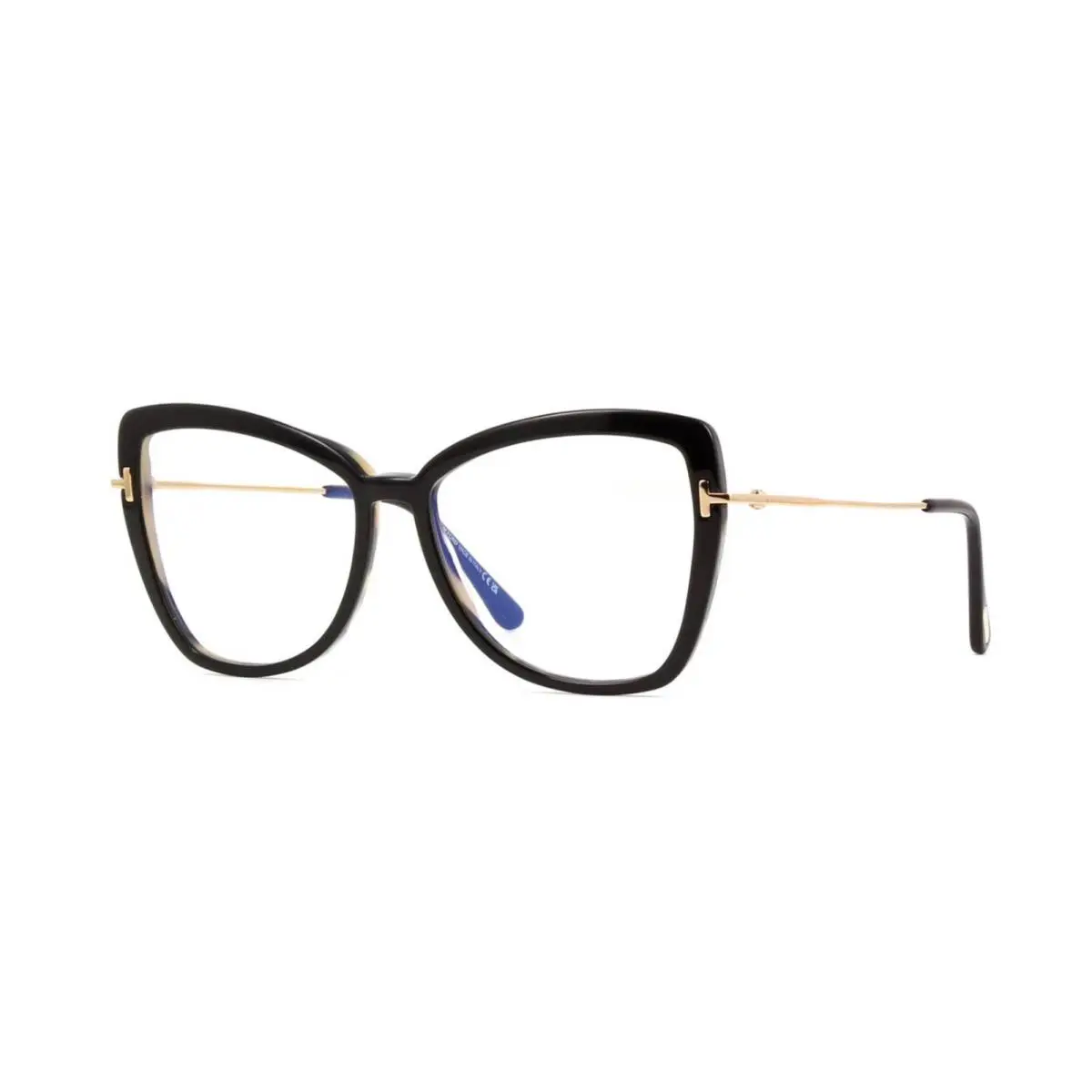 Tom Ford FT 5882-B Blue Block Shiny Black On Sand Havana 005 Eyeglasses