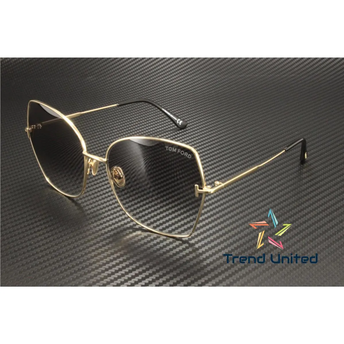 Tom Ford FT0951 28B Farah Metal Rose Gold Gradient Smoke 60mm Women`s Sunglasses