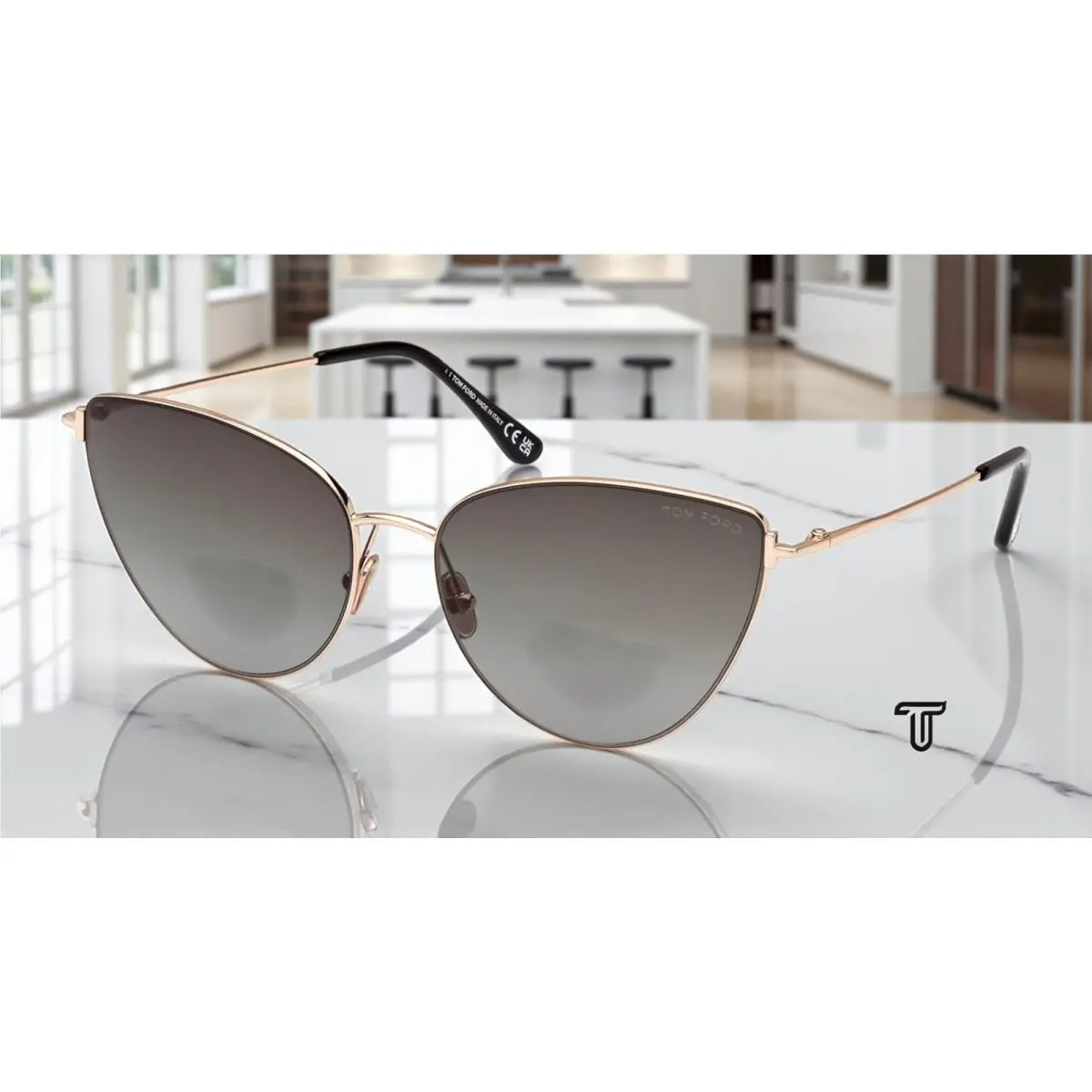 Tom Ford Anais FT1005 28B Metal Rose Gold Grad Smoke 62 mm Women`s Sunglasses