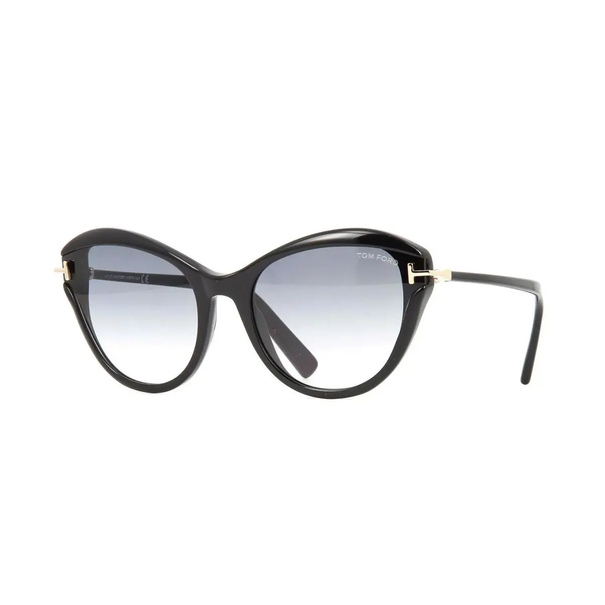 Tom Ford Leigh FT 0850 Shiny Black/dark Grey Shaded 01B Sunglasses