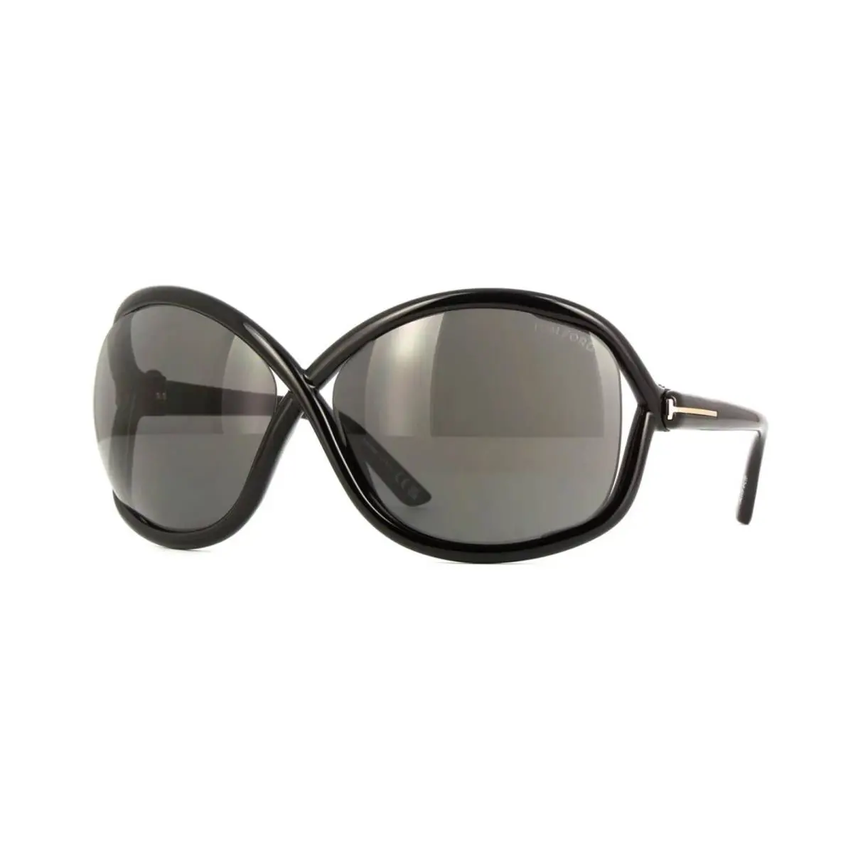 Tom Ford Bettina FT 1068 Shiny Black/grey Shaded 01A Sunglasses - Frame: Shiny Black, Lens: Grey Shaded