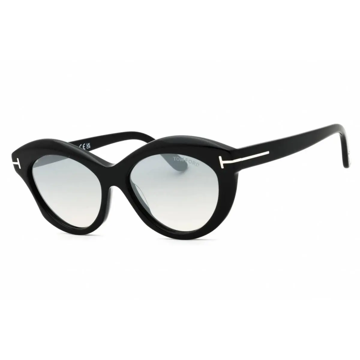 Tom Ford Women`s Sunglasses Shiny Black Cat Eye Shape Full Rim Frame FT1111 01C