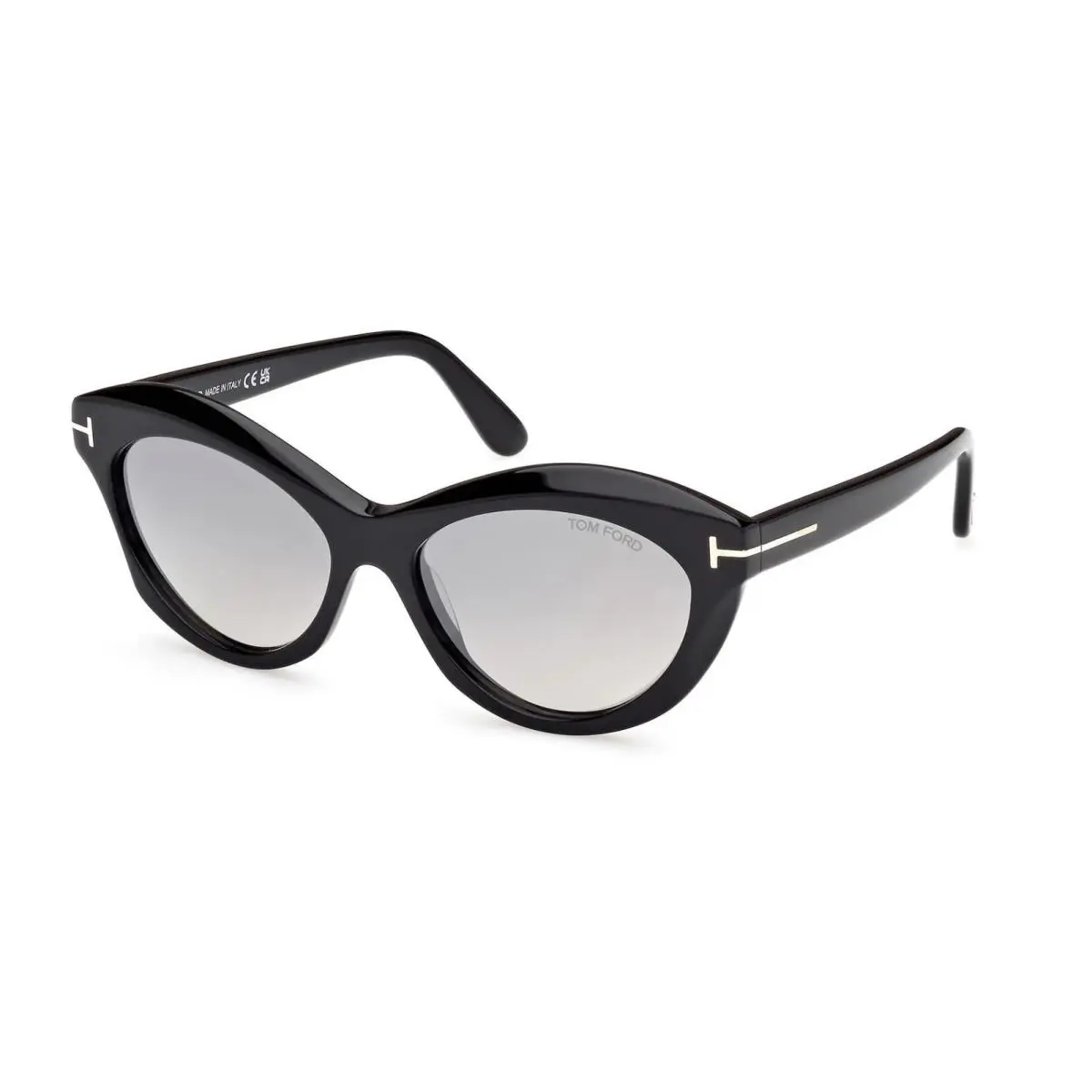 Tom Ford FT1111 01C Shiny Black/smoke Mirror Oval Women`s Sunglasses