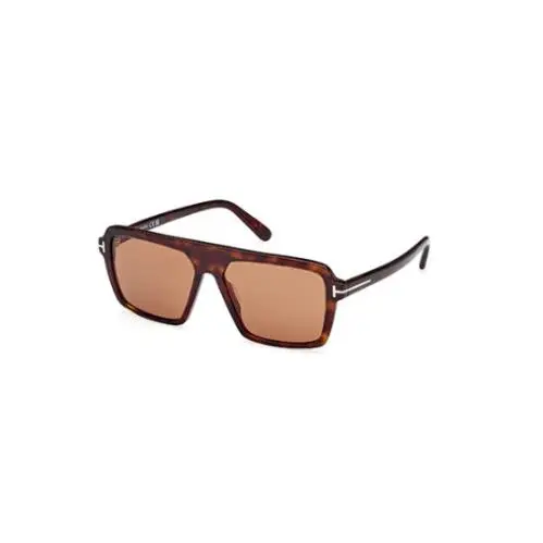 Vincent FT1176 52E Dark Havana/brown Oversized Square Men`s Sunglasses by Tom Ford