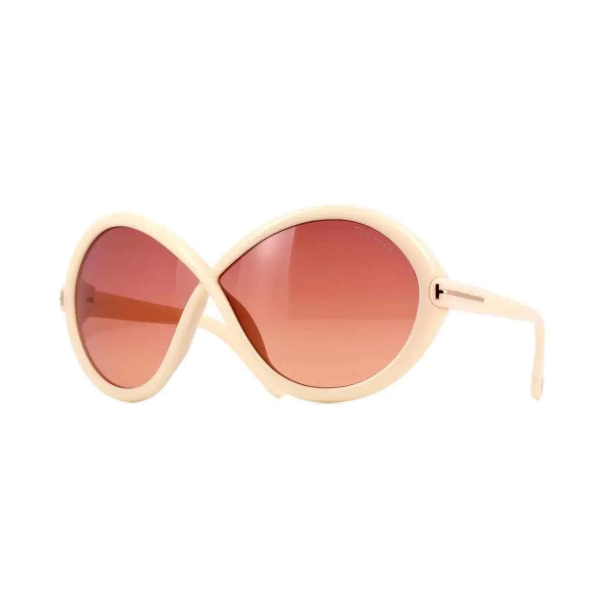 Tom Ford Jada FT 1070 Ivory/light Red 25T Sunglasses - Frame: Ivory, Lens: Light Red