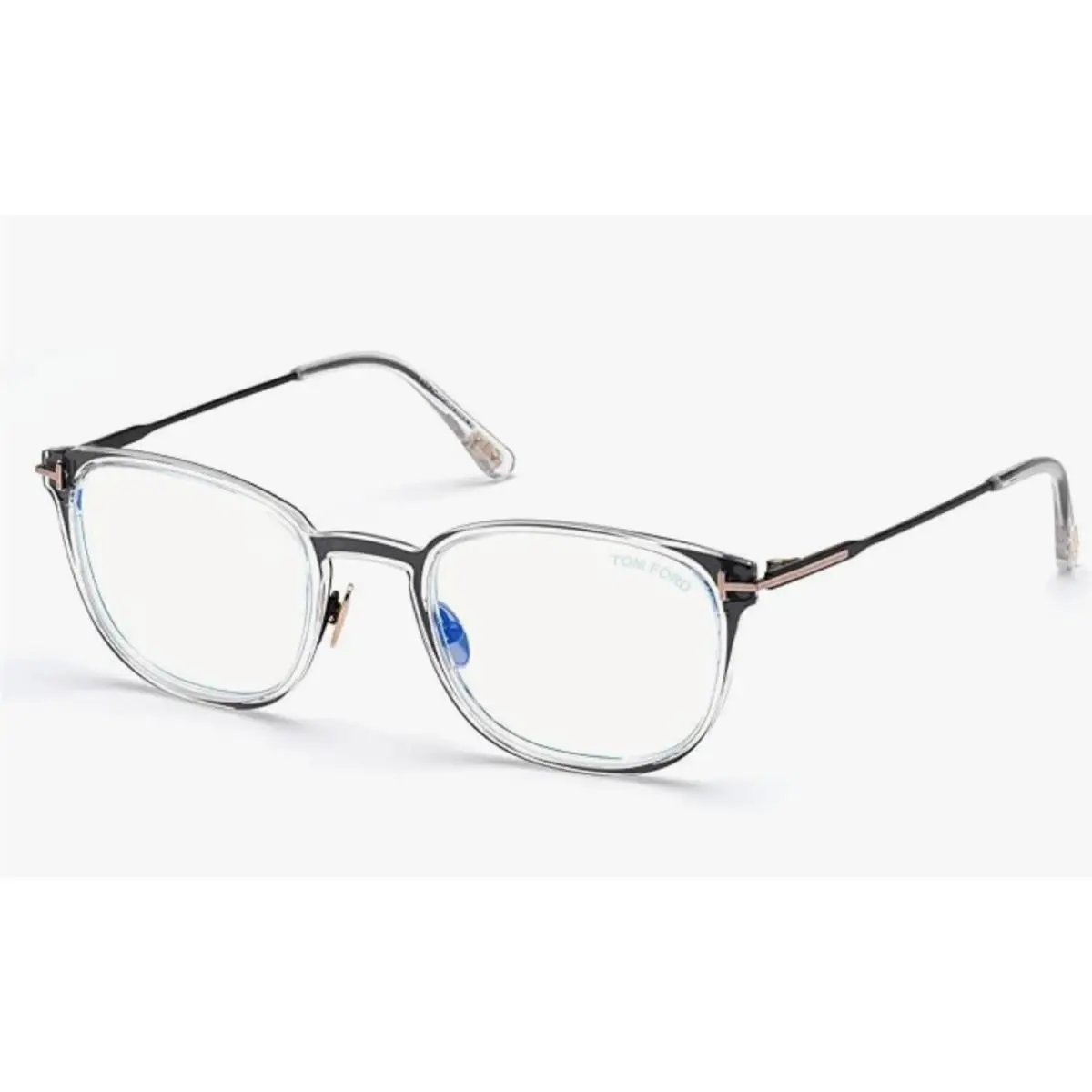 Tom Ford Eyeglasses TF 5694-B 001 52-22 145 Black Titanium Crystal Frames