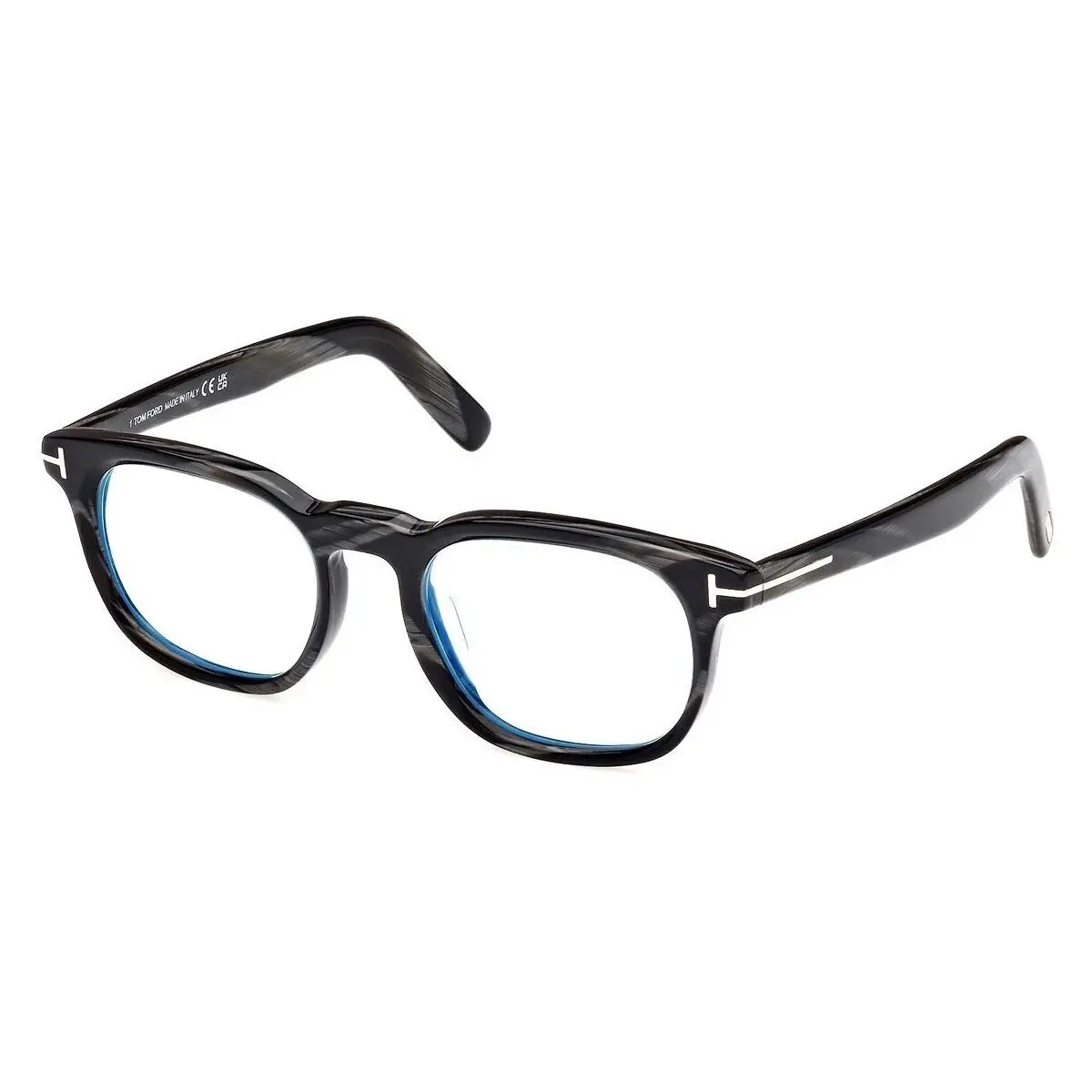 Tom Ford FT5930-D-B 063 Black Horn/clear Blue Light Block 52MM