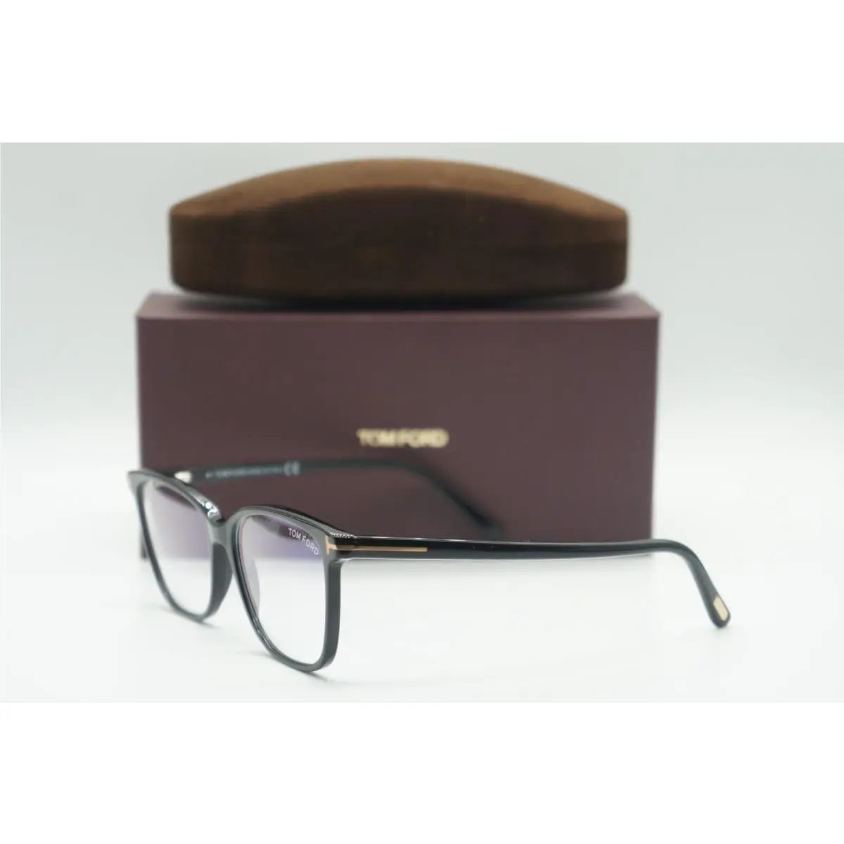 Tom Ford TF 5842-B Eco 001 Shiny Black Eyeglasses Frames 54-15