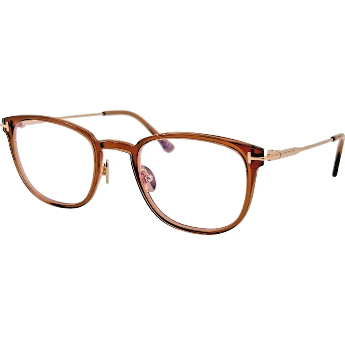 Tom Ford TF5694B Mens Metal Eyeglass Frame 028 Lt Brown Rose Gold 52-22 Titanium