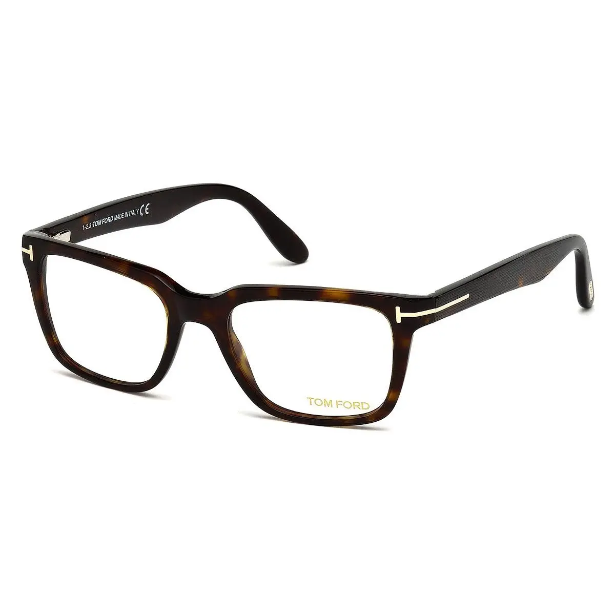 Tom Ford Men Geometric Eyeglasses FT5304 052 Dark Havana 54mm
