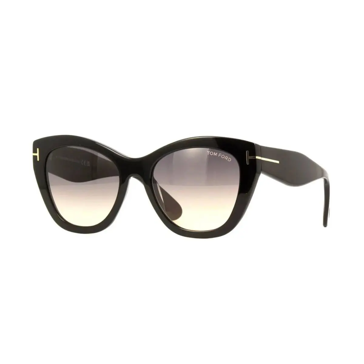 Tom Ford Cara FT 0940 Shiny Black/grey Brown Shaded 01B Sunglasses - Frame: Shiny Black, Lens: Grey Brown Shaded