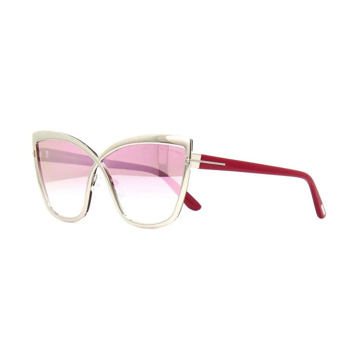 Tom Ford SANDRINE-02 FT 0715 Silver/pink Shaded Silver Mirror 16Z D Sunglasses