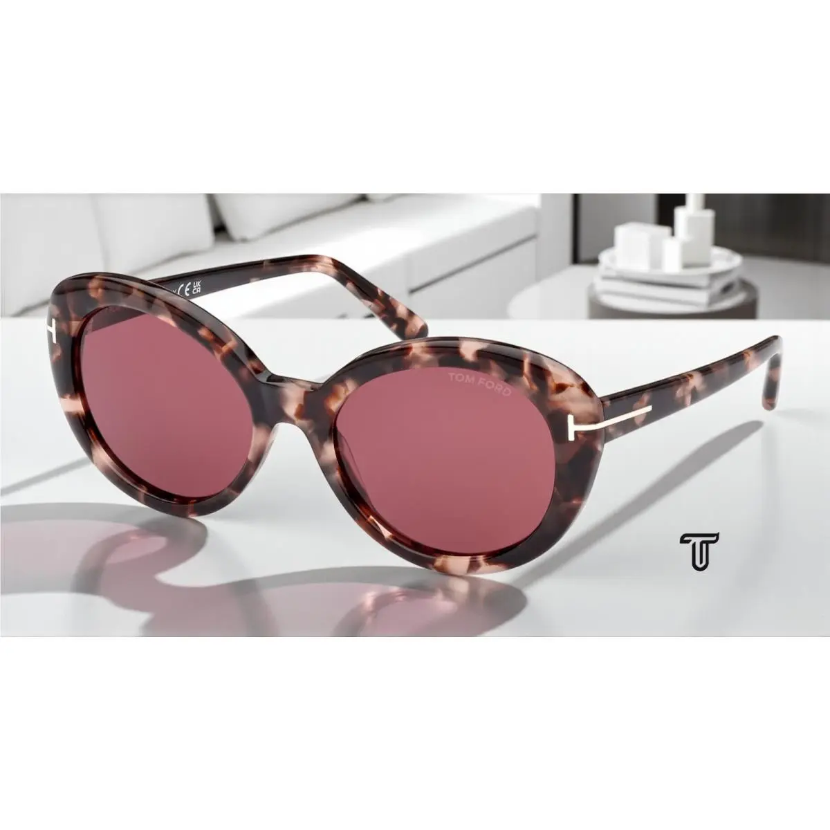 Tom Ford Lily FT1009 55Y Coloured Havana Violet 55 mm Women`s Sunglasses