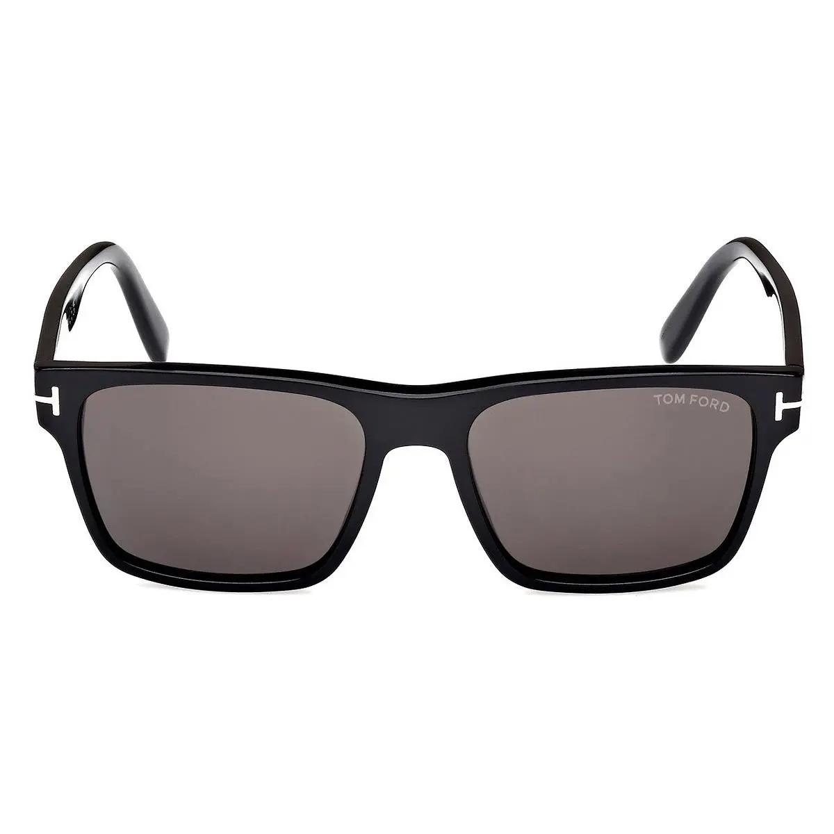 Tom Ford Calder FT1205 Sunglasses Male Shiny Black 55mm - Frame: Shiny Black, Lens: Smoke