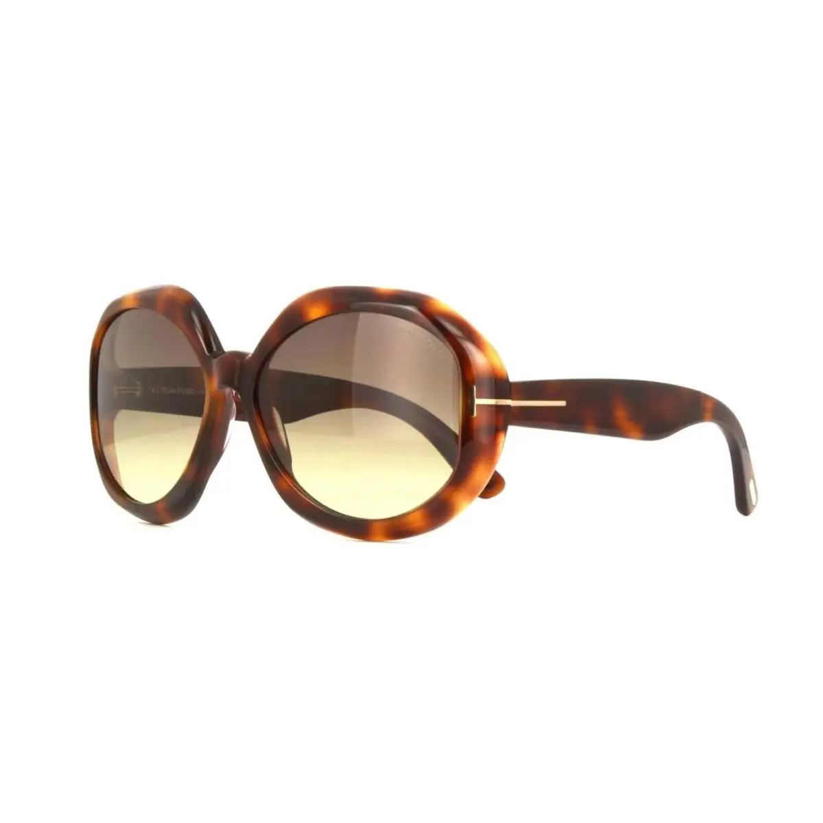 Tom Ford GEORGIA-02 FT 1011 Dark Havana/brown Shaded 52B Sunglasses - Frame: Dark Havana, Lens: Brown Shaded