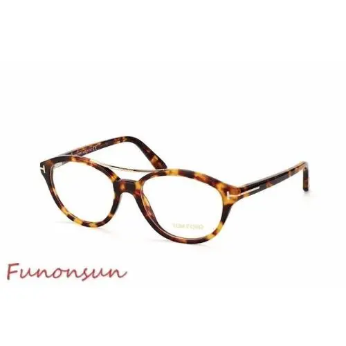 Tom Ford Women`s Eyeglasses FT5412 056 Amber Tortle Havana Gold Plastic Frame - Frame: Havana