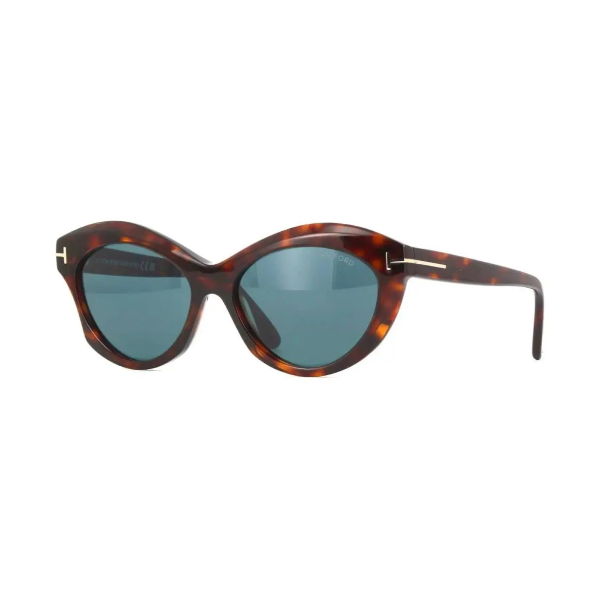 Tom Ford Toni FT 1111 Shiny Dark Havana/blue 54V Sunglasses - Frame: Shiny Dark Havana, Lens: Blue