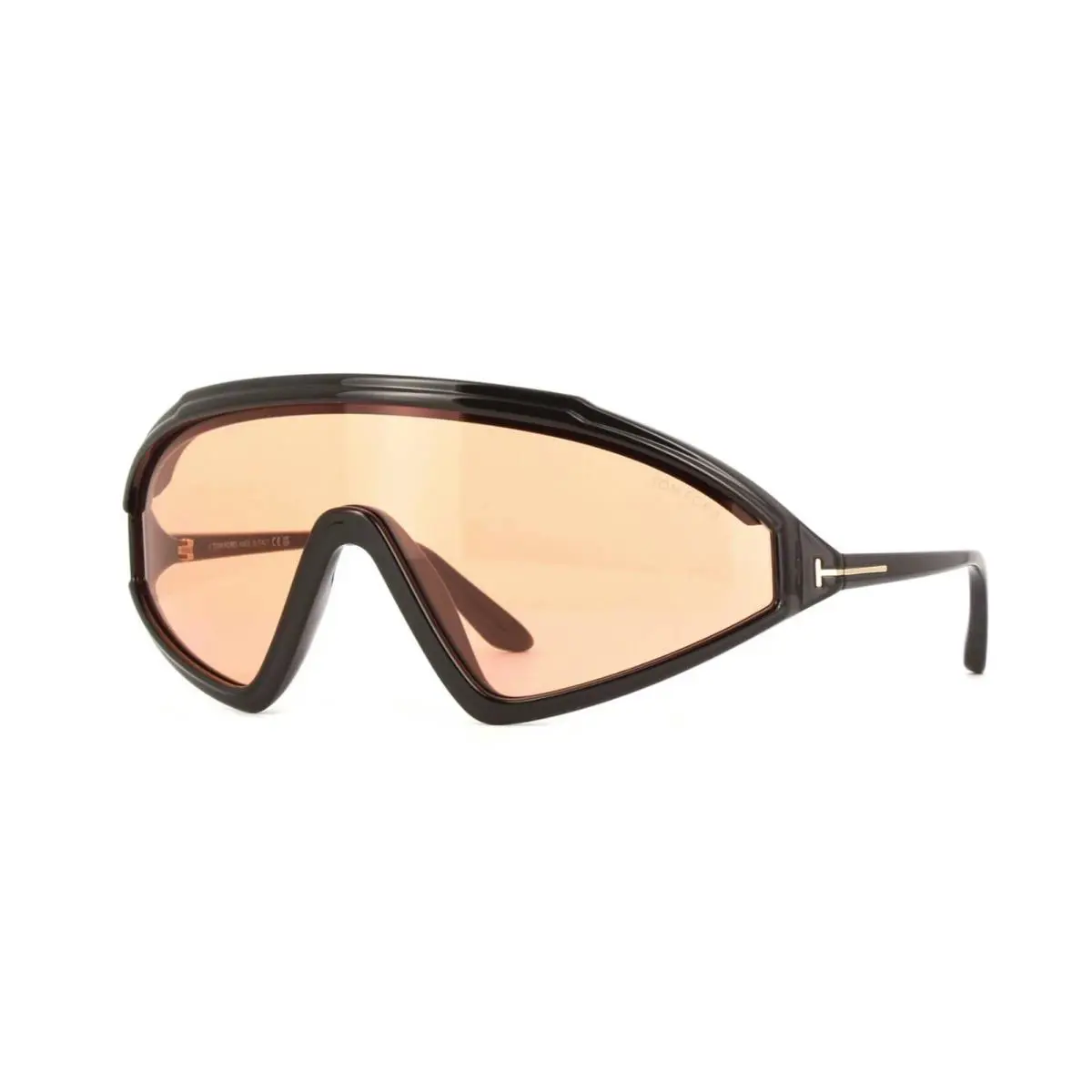 Lorna FT1121 Shiny Black/light Orange 01E Sunglasses by Tom Ford