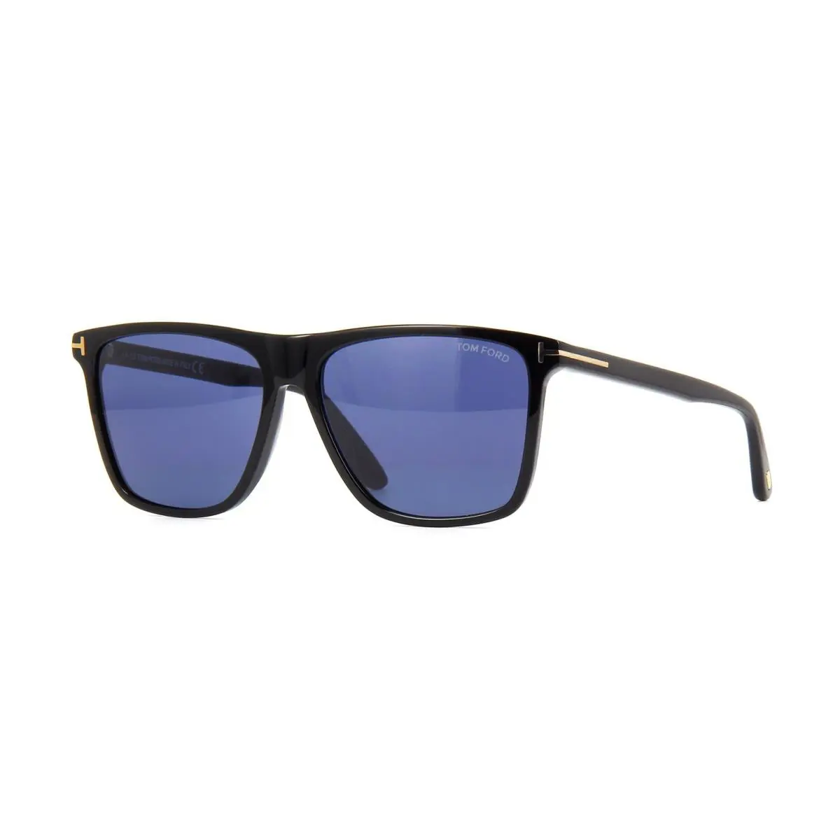 Tom Ford Fletcher FT 0832 Shiny Black/blue 01V Sunglasses - Frame: Shiny Black, Lens: Blue