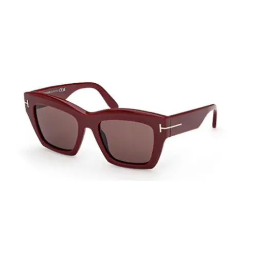 Luna FT1191 69E Shiny Bordeaux/brown Square Women`s Sunglasses by Tom Ford