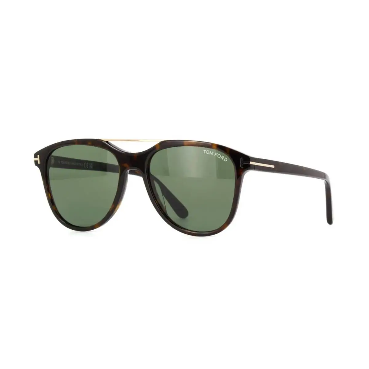 Tom Ford DAMIAN-02 FT 1098 Dark Havana/green 52N Sunglasses - Frame: Dark Havana, Lens: Green